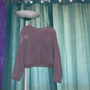 •lavender semi cropped sweater•